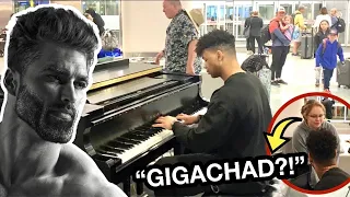 Playing GIGACHAD THEME in PUBLIC on piano (SIGMA SONGS)