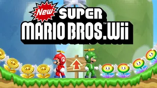 New Super Mario Bros. Wii - 2 Player Co-Op Full Game Walkthrough