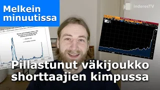 Pillastunut väkijoukko shorttaajien kimpussa