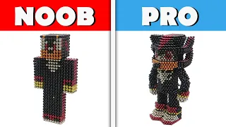 Noob vs Pro vs Monster Magnets - How To Make Shadow (Sonic Boom) with Magnetic Balls