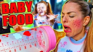 BABY FOOD vs ADULT FOOD CHALLENGE / COMIDA BEBÉ vs COMIDA ADULTO