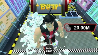 Pulling 466 Toilet & 20 Million Strength at Start Area Only on Strongman Simulator Roblox