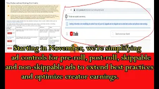 Starting in November,we're simplifying ad controls,YouTube Ads  Control,​ Optimize creator earnings