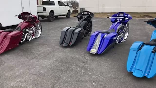 FOUR 30” Turbo Harley Big Wheel Baggers by F Bomb Baggers Custom Harley Baggers