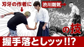 Aikido master recreates techniques from martial arts anime “Baki” in front of the author