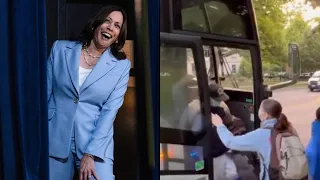 'Step up': Texas governor treats Kamala Harris' home with busload of migrants