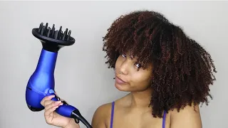 Diffusing And Stretching Type 4 Natural Hair | Minimize Shrinkage, Frizz, And Dry Time