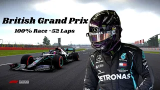 F1 2020 Gameplay 100% Race with Lewis Hamilton at Silverstone !