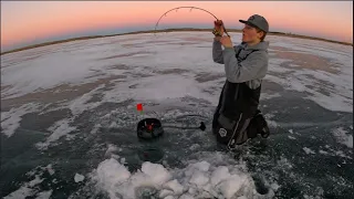 Ice Fishing the Biggest Lake in North Dakota!