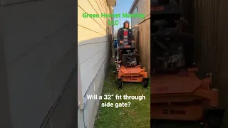 Will scag v ride II fit through side gate? #lawncare #scag #yardwork