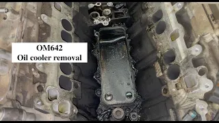 OM642 (oil cooler leak fix 5) Diesel engine oil cooler removal