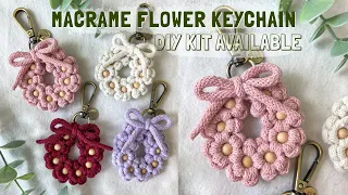 DIY | Macrame "Flower Hour" keychain tutorial | llaveros en macrame | 마크라메 꽃 키링