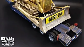 (300 SUBSCRIBER SPECIAL) Review of the amt construction bulldozer and lowboy trailer part 1