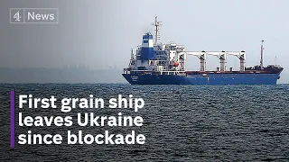 Ukraine war: Grain ship leaves Odesa for first time since Russia blockade