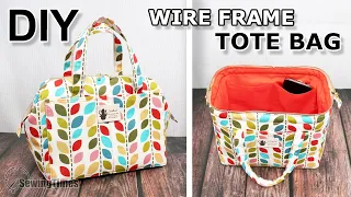 DIY WIRE FRAME TOTE BAG | How to make Lunch Bag Retreat Bag [sewingtimes]