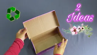 2 MANUALIDADES para TRANSFORMAR Cajas de ZAPATOS ♻️ IDEAS con cajas de CARTÓN