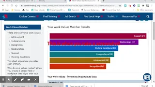 Career OneStop Values Matcher