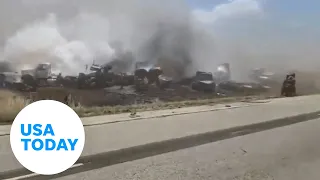 Dust storm causes massive pileup on Illinois interstate; several dead | USA TODAY