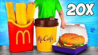 Aumentó el menú de McDonald's en 20 veces / Gigante Big Tasty / Enorme French Fries / Gran Cafe