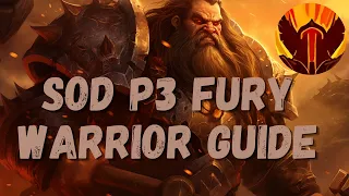 Sod Phase 3 Fury Warrior Guide | Talents, Runes, Rotation | Beginner's Guide