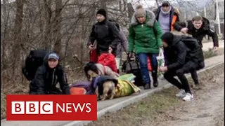 Horrific scenes in battle for Kyiv as families killed fleeing Russian onslaught - BBC News