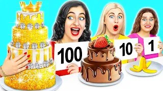 100 Nahrung Schichten #1 | Reich vs Arm Food-Challenge von Multi DO Food Challenge