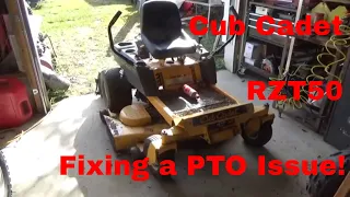 Cub Cadet RZT50 Zero Turn, Fixing a PTO engagement issue.