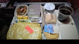 LONDON HEATHROW TO DUBAI INTERNATIONAL AIRPORT ECONOMY MEAL - LHR - DXB EMIRATES flight EK006 2023