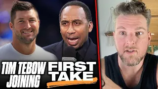 Tim Tebow Will Be Battling Stephen A Smith As New First Take Regular? | Pat McAfee Reacts