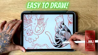 Draw 3 easy japanese tattoo flash ideas