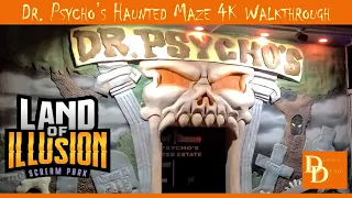 Dr. Psycho's at Land of Illusion Scream Park in Middletown, OH. - haunted maze 4K walkthrough