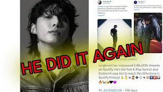 Breaking Records: Jungkook Makes History with 5 Billion Spotify Streams!