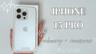 Iphone 15 pro (white) unboxing asmr + accessories