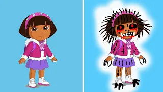 Dora the Explorer in snow coat and saves the snow princess HORROR VERSION 😲😲😲