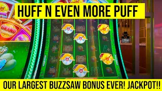 HUFF N EVEN MORE PUFF MASSIVE JACKPOT! Our Largest bonus Yet! GOLD SAWS!