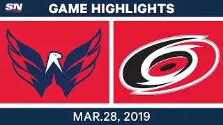 NHL Game Highlights | Capitals vs. Hurricanes– March 28, 2019