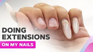 How I Do My Gel Nail Extensions | Soft Milky Ombre Nail Art