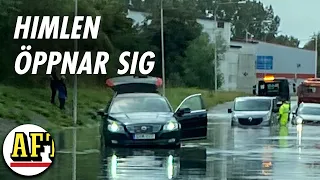 Se bilder från översvämningsdrabbade Kristianstad