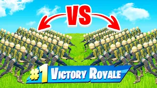 100 BOTS TEGEN ELKAAR LATEN VECHTEN in Fortnite! (WOW)