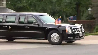 President Trump leaves Carmel Country Club