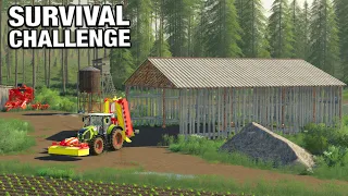 PUTTING UP A NEW MACHINE SHED - Survival Challenge No Mans Land FS19 Ep 58