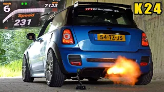 K SWAP K24 MINI shoots FLAMES! / TOP SPEED on AUTOBAHN