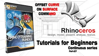 Rhino Tutorials for beginners | Rhinoceros 3D | Part 27 | Offset Curve on Surface Command