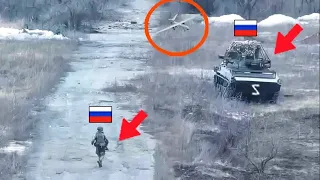 Horrifying Moments! How Ukrainian Drones Ambush and Annihilate Column of Russia Tanks