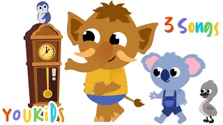 Hickory Dickory Dock | 3 Songs | YouKids Nursery Rhymes & Kids Songs