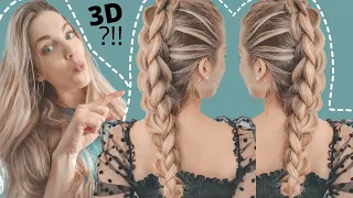 EASY 3D BRAID step by step ❤️ EASY BRAID HACK ❤️ COOL easy braid to do on your OWN HAIR