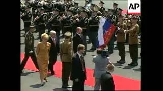 Airport arrivals of Bush and Putin and Brdo Castle.