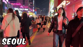 Hongdae Street Walking Tour, Seoul City 4k