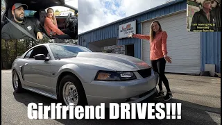 MY GIRLFRIEND drives my NITROUS MUSTANG!!!!