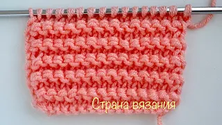 Узоры спицами. Рельефные горизонтальные полоски. Knitting patterns. Embossed horizontal stripes.